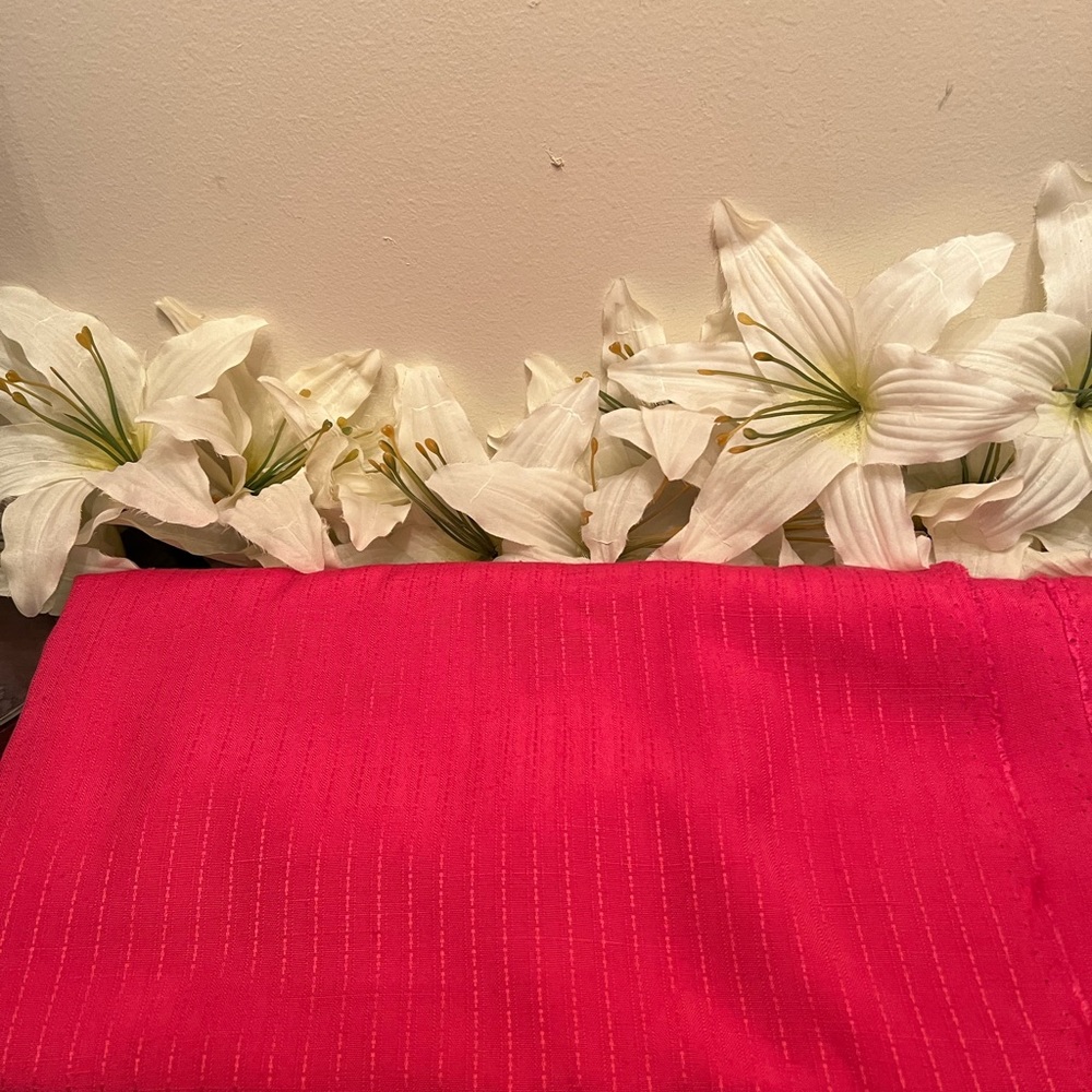 Hot pink polyester fabric 3 yards 60 inches wide.